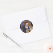STICKER ROND VIERGE AVEC ENFANT, ANGELS ET SAINTS (Enveloppe)