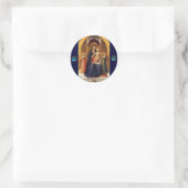 Sticker Rond VIERGE AVEC ENFANT ET ANGELS, Saphir Bleu (Sac)