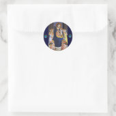 Sticker Rond VIERGE AVEC ENFANT ET SAINTS, Saphir Bleu (Sac)