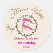 Sticker Rond Vierge boisée en or foncé Zodiac (Devant)