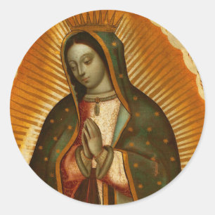Sticker Rond Vierge de Guadalupe Notre Dame Marie