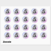 Sticker Rond Vierge du zodiaque violet (Feuille)