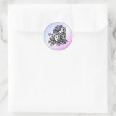 Sticker Rond Vierge du zodiaque violet (Sac)