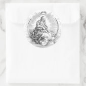 Sticker Rond Vierge Marie bébé Jésus croissant Lune Poster d'Ar (Sac)