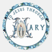 Sticker Rond Vierge Marie Religieux catholique Jésus Croix clas (Devant)