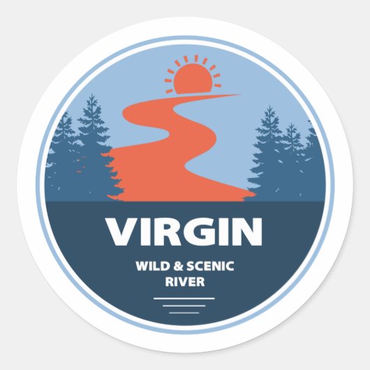 Sticker Rond Vierge sauvage et rivière Pittoresque Utah (Devant)