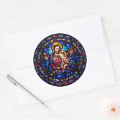 Sticker Rond Vierge Vierge Marie Bébé Jésus Religieux (Enveloppe)