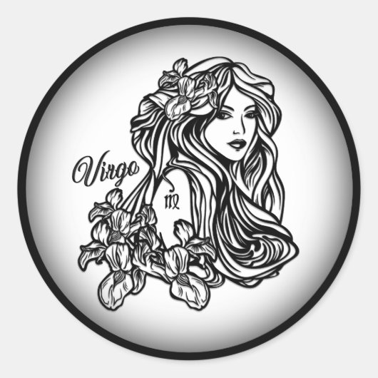 Sticker Rond Vierge Vierge Zodiaque (Devant)