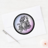 Sticker Rond Vierge Vierge Zodiaque Violet (Enveloppe)