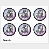 Sticker Rond Vierge Vierge Zodiaque Violet (Feuille)