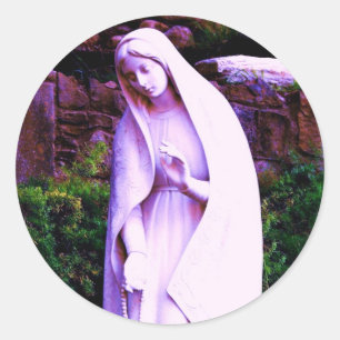 Sticker Rond Vierge violette modifiée Marie
