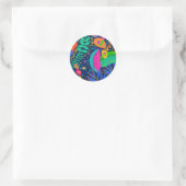 Sticker Rond Vierle hawaiian tropical (Sac)