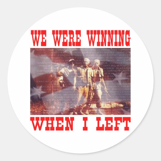 Sticker Rond Vietnam, nous gagnions quand je suis partie (Devant)