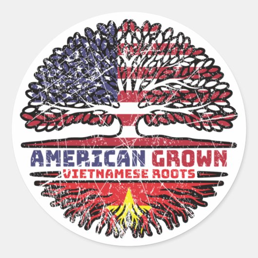 Sticker Rond Vietnam US American États-Unis (Devant)