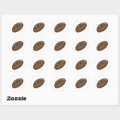 Sticker Rond Vieux ballon de rugby (Feuille)