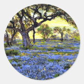 Sticker Rond Vieux chêne et bleuets - Art Onderdonk (Devant)