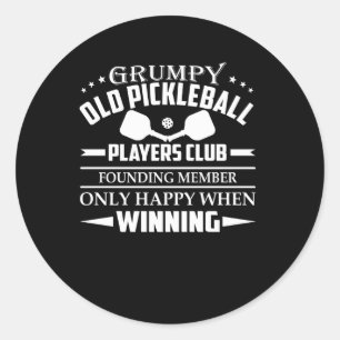 Sticker Rond Vieux club grincheux de joueurs de Pickleball