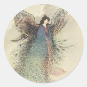 Sticker Rond Vieux conte de fées japonais, La Demoiselle de la