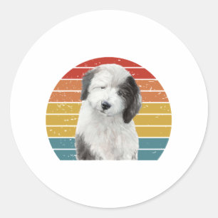 Sticker Rond Vieux Dons-Chiens Anglais Pour Chien Vintage Dulux