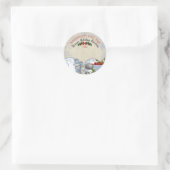 Sticker Rond Vieux gâteaux de Noël personnalisés (Sac)