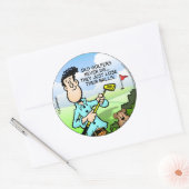 Sticker Rond Vieux Golfeur (Enveloppe)
