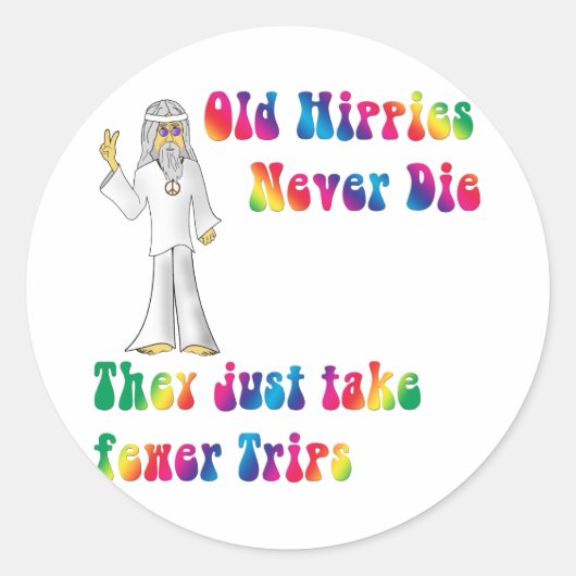 Sticker Rond Vieux hippies (Devant)