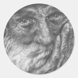 Sticker Rond Vieux homme