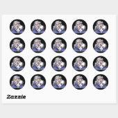 Sticker Rond vieux magicien blanc merlin (Feuille)
