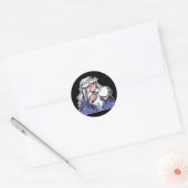 Sticker Rond vieux magicien blanc merlin (Enveloppe)