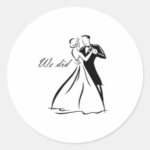 Sticker Rond Vieux Mariage Couple dansant