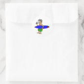Sticker Rond Vieux surfeur (Sac)