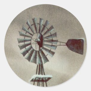 Sticker Rond VIEUX WINDMILL par SHARON SHARPE