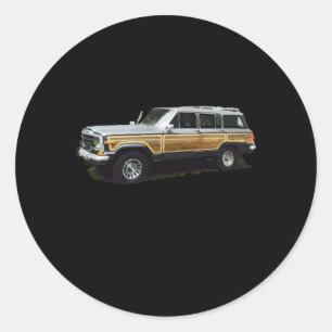Sticker Rond Vieux Woody Wagon Surf voiture Camion Suv