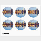Sticker Rond View of Chicago skyline with reflection (Feuille)