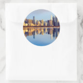 Sticker Rond View of Chicago skyline with reflection (Sac)