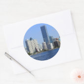 Sticker Rond View of Miami Skyline (Enveloppe)