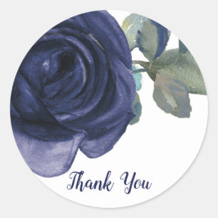 Sticker Rond Vif Indigo Violet Bleu Floral Mariage Vibrant