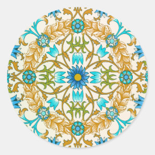 Sticker Rond Vigne par William Morris, Art textile vintage
