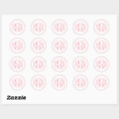Sticker Rond Vigne rose blanche Monogramme, do-it-yourself BG (Feuille)