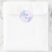 Sticker Rond Vignes Bleues Élégantes Merci (Sac)