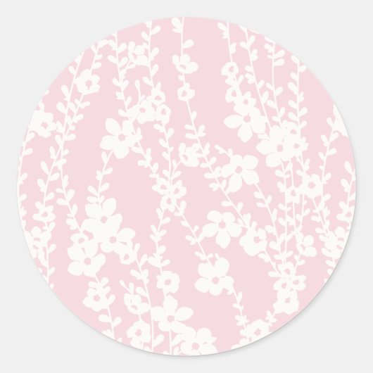 Sticker Rond Vignes florales (rose) (Devant)