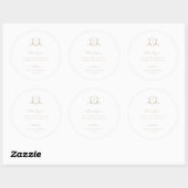 Sticker Rond Vignes intemporelles Cimier beige Mariage Monogram (Feuille)