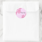 Sticker Rond Vignes Rose Chaud Merci (Sac)
