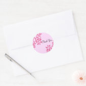 Sticker Rond Vignes Rose Chaud Merci (Enveloppe)