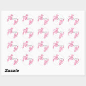 Sticker Rond Vignes Rose Chaud RSVP (Feuille)