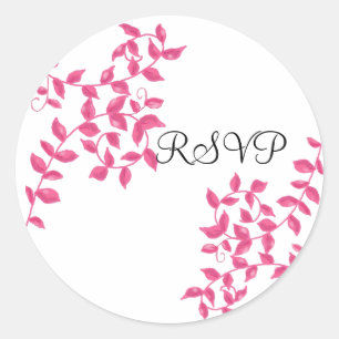 Sticker Rond Vignes Rose Chaud RSVP