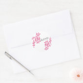 Sticker Rond Vignes Rose Chaud RSVP (Enveloppe)