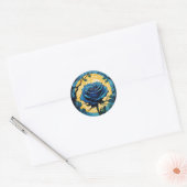 Sticker Rond Vignes Roses bleues 3 (Enveloppe)