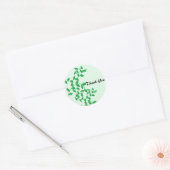 Sticker Rond Vignes Vertes Tendres Merci (Enveloppe)