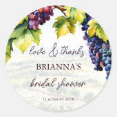 Sticker Rond Vignoble chère vinification été douche de mariée i (Devant)